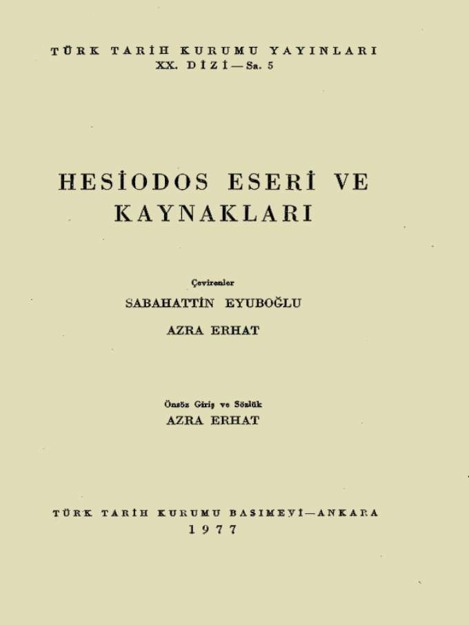 Hesiod Eseri ve Kaynakları kapağı